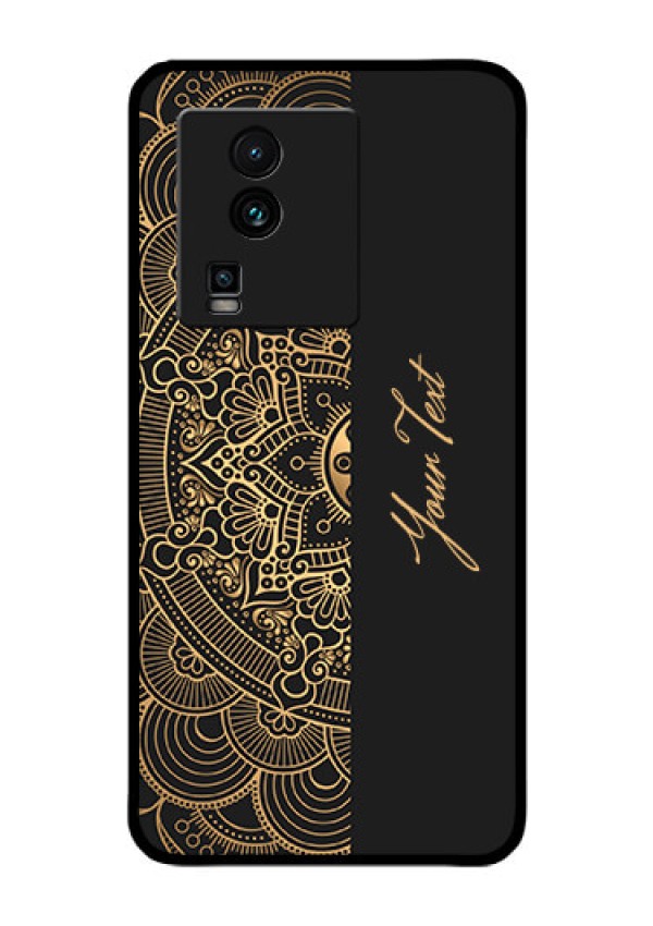 iQOO Neo 7 5G Photo Printing on Glass Case - Mandala art with custom text Design