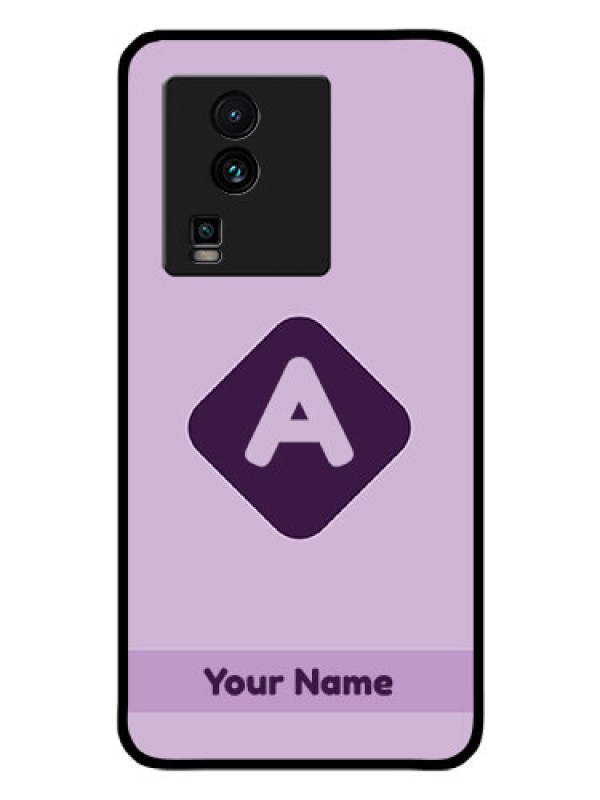 Custom iQOO Neo 7 5G Custom Glass Mobile Case - Custom Letter in curved badge Design