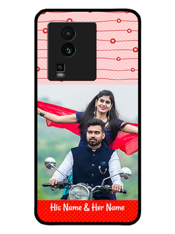Custom iQOO Neo 7 Pro 5G Personalized Glass Phone Case - Red Pattern Case Design
