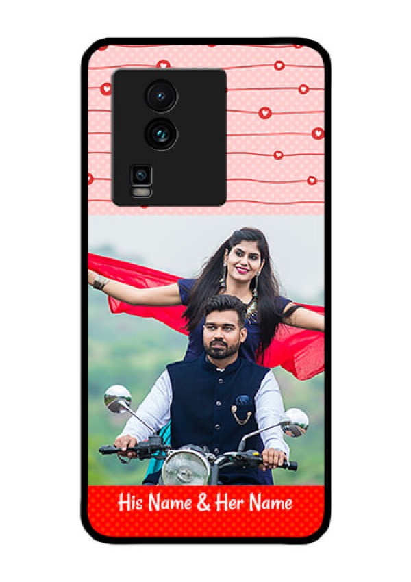 iQOO Neo 7 Pro 5G Personalized Glass Phone Case - Red Pattern Case Design