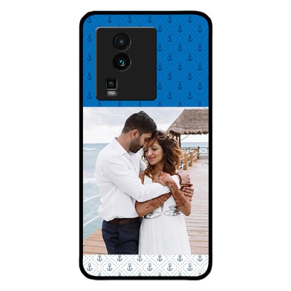 iQOO Neo 7 Pro 5G Photo Printing on Glass Case - Blue Anchors Design