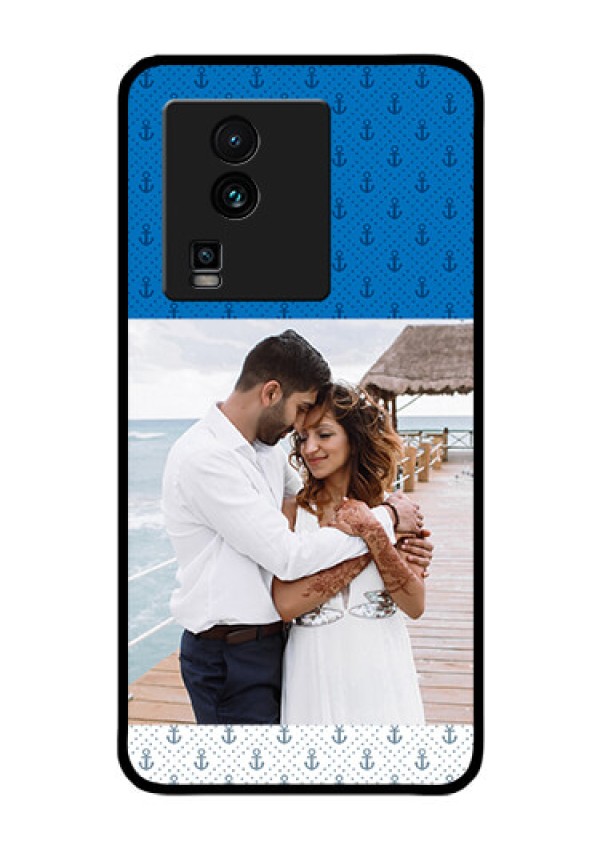 iQOO Neo 7 Pro 5G Photo Printing on Glass Case - Blue Anchors Design
