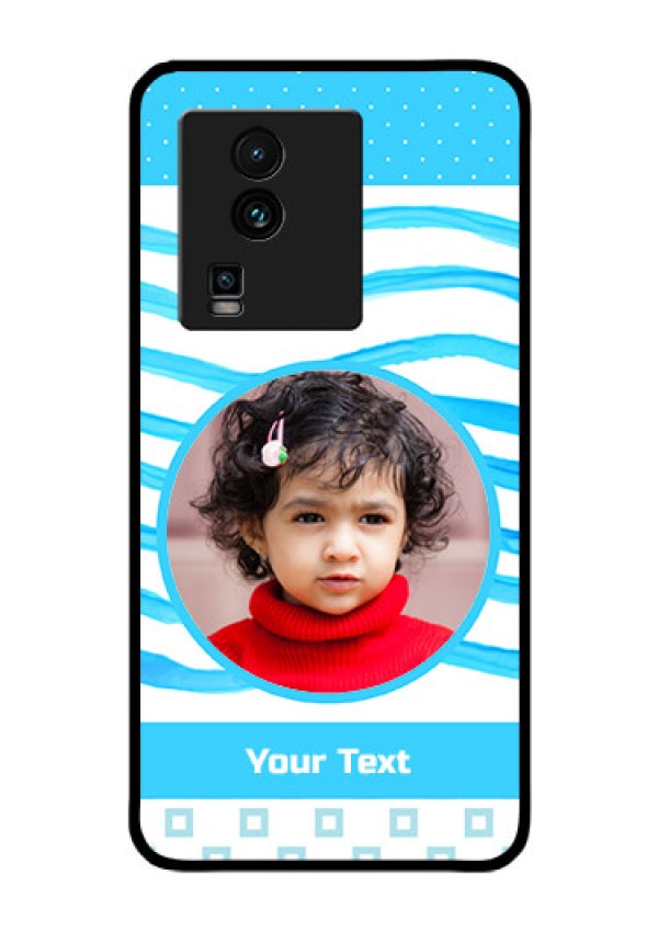 iQOO Neo 7 Pro 5G Custom Glass Phone Case - Simple Blue Case Design