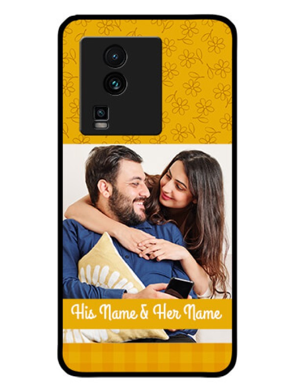 Custom iQOO Neo 7 Pro 5G Custom Glass Mobile Case - Yellow Floral Design