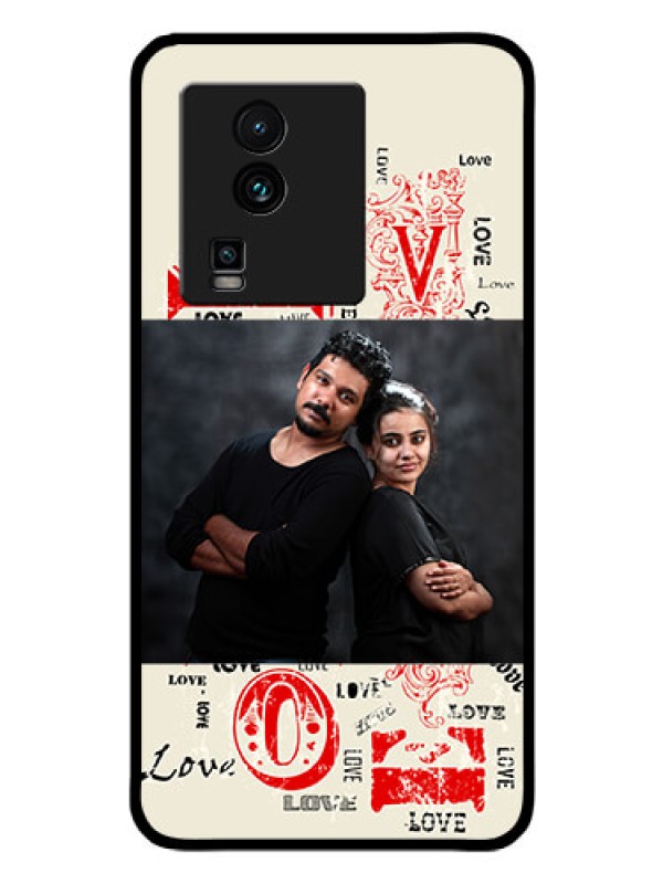 Custom iQOO Neo 7 Pro 5G Photo Printing on Glass Case - Trendy Love Design Case