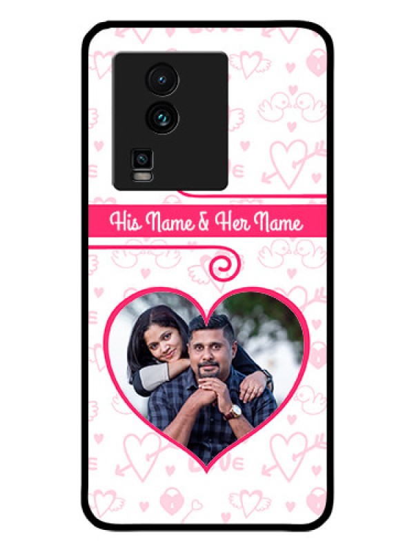 Custom iQOO Neo 7 Pro 5G Personalized Glass Phone Case - Heart Shape Love Design