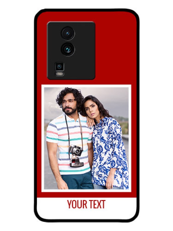 Custom iQOO Neo 7 Pro 5G Personalized Glass Phone Case - Simple Red Color Design