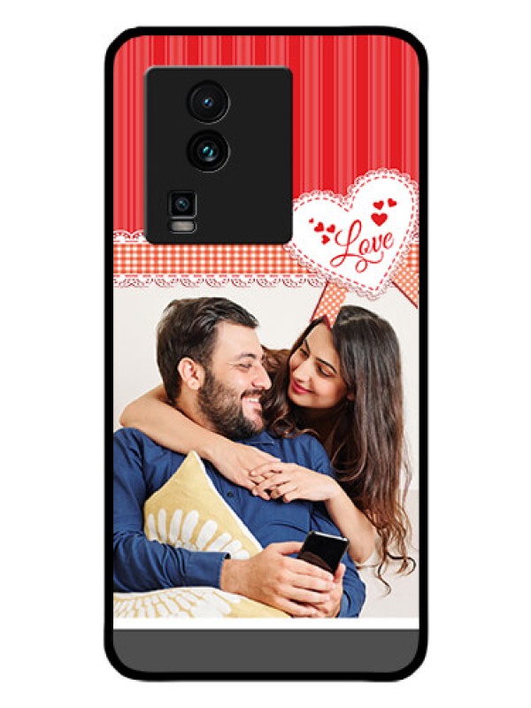 Custom iQOO Neo 7 Pro 5G Custom Glass Mobile Case - Red Love Pattern Design