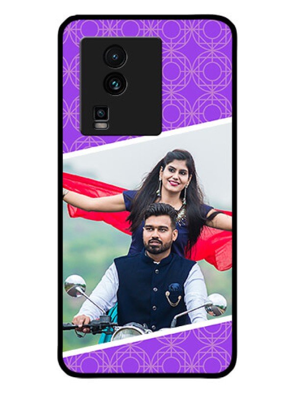 Custom iQOO Neo 7 Pro 5G Custom Glass Phone Case - Violet Pattern Design