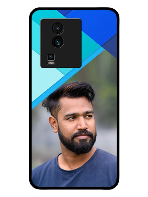 Custom iQOO Neo 7 Pro 5G Custom Glass Phone Case - Blue Pattern Design