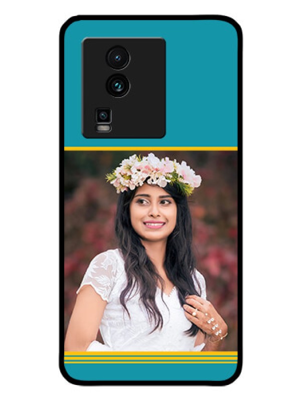 Custom iQOO Neo 7 Pro 5G Custom Glass Phone Case - Yellow & Blue Design