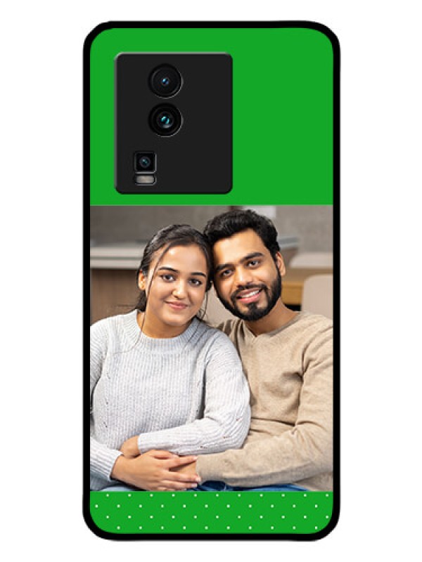 Custom iQOO Neo 7 Pro 5G Personalized Glass Phone Case - Green Pattern Design
