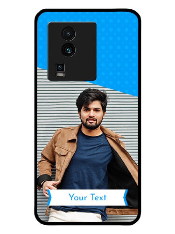 Custom iQOO Neo 7 Pro 5G Photo Printing on Glass Case - Simple Blue Color Design