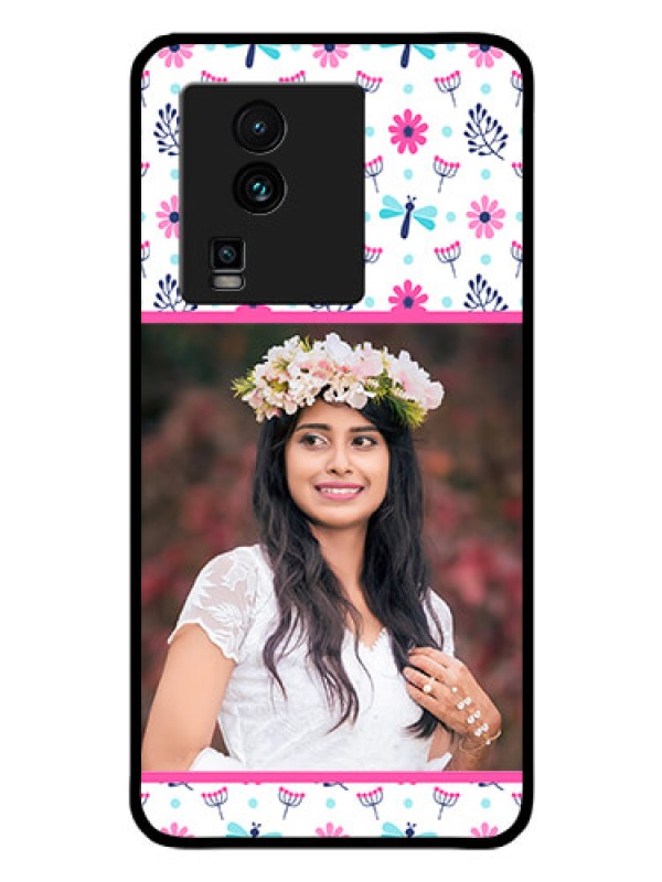 Custom iQOO Neo 7 Pro 5G Photo Printing on Glass Case - Colorful Flower Design
