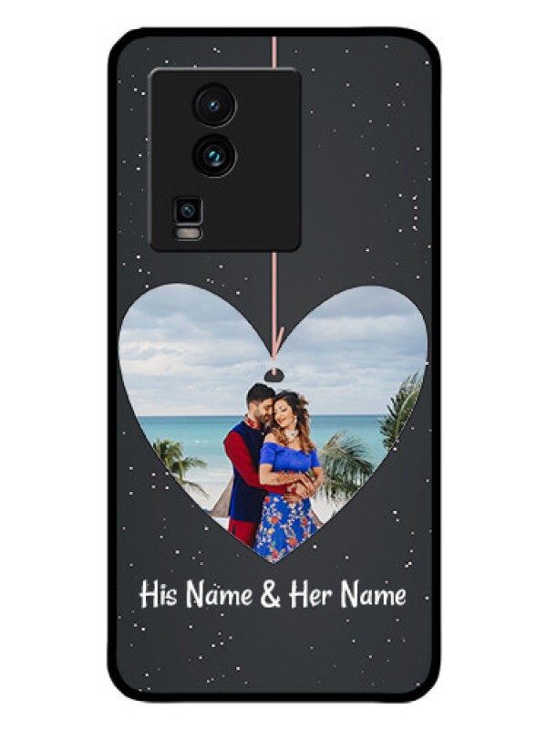 Custom iQOO Neo 7 Pro 5G Custom Glass Phone Case - Hanging Heart Design