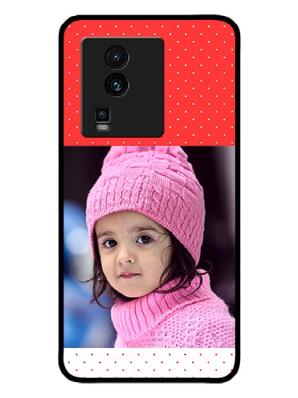Custom iQOO Neo 7 Pro 5G Photo Printing on Glass Case - Red Pattern Design