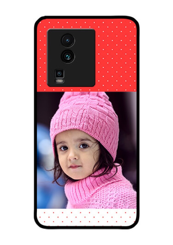 iQOO Neo 7 Pro 5G Photo Printing on Glass Case - Red Pattern Design