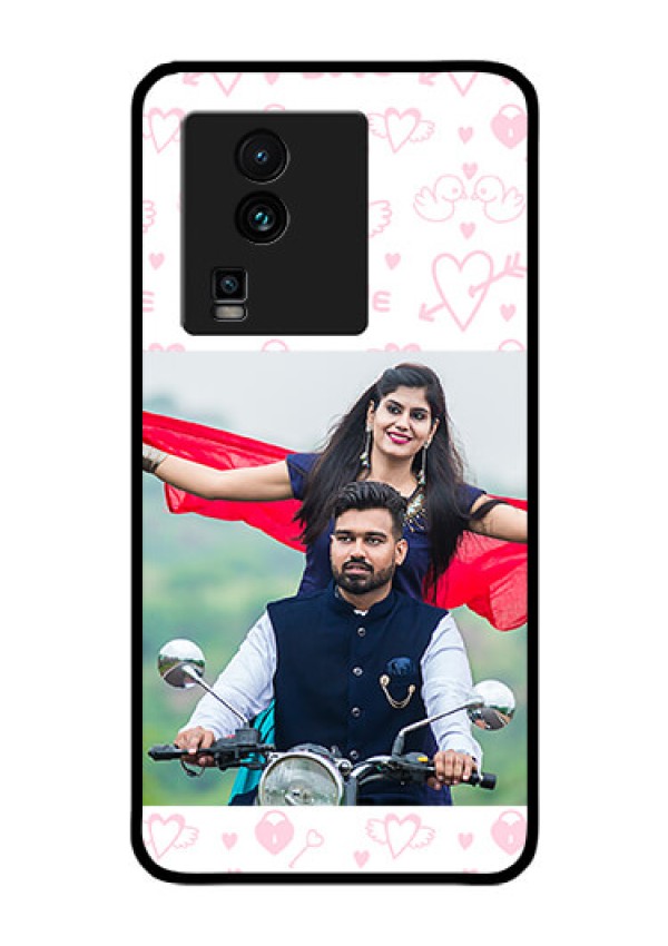 iQOO Neo 7 Pro 5G Custom Glass Mobile Case - Pink Flying Heart Design