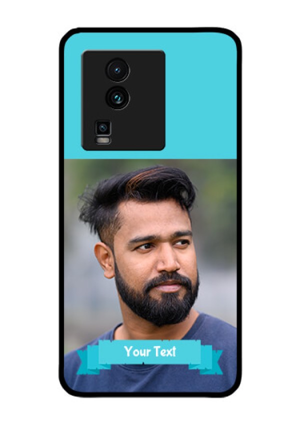iQOO Neo 7 Pro 5G Personalized Glass Phone Case - Simple Blue Color Design