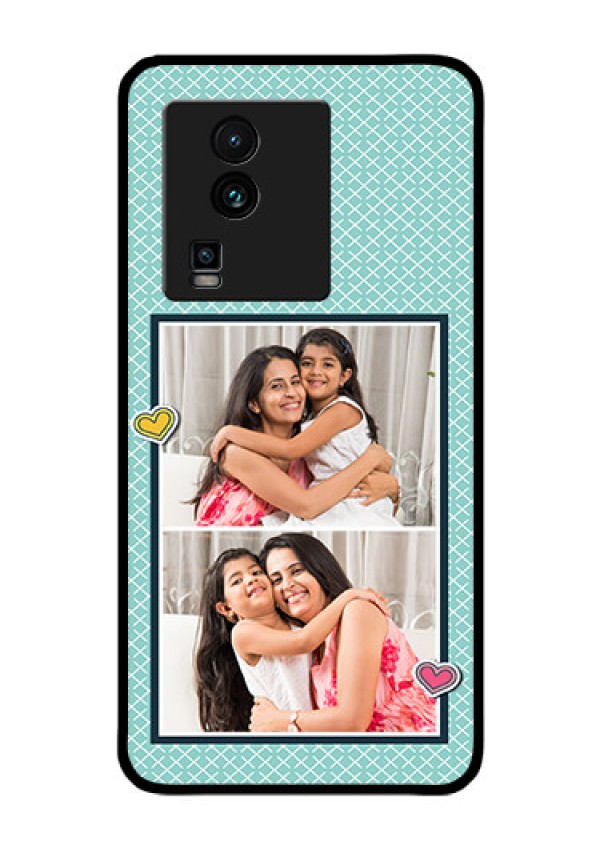 iQOO Neo 7 Pro 5G Custom Glass Phone Case - 2 Image Holder with Pattern Design