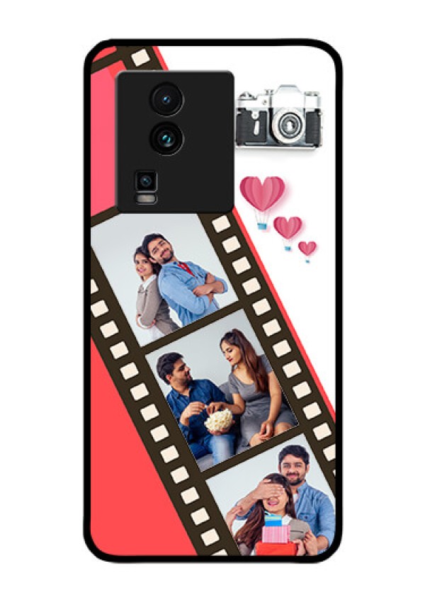 iQOO Neo 7 Pro 5G Personalized Glass Phone Case - 3 Image Holder with Film Reel