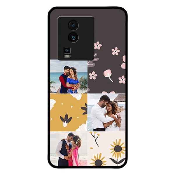 iQOO Neo 7 Pro 5G Photo Printing on Glass Case - 3 Images with Floral Design iQOO Neo 7 Pro 5G Photo Printing on Glass Case - 3 Images with Floral Design