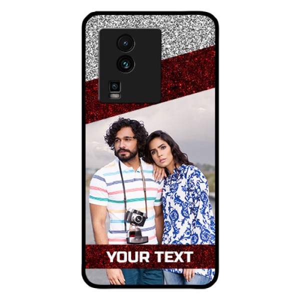 iQOO Neo 7 Pro 5G Personalized Glass Phone Case - Image Holder with Glitter Strip Design iQOO Neo 7 Pro 5G Personalized Glass Phone Case - Image Holder with Glitter Strip Design