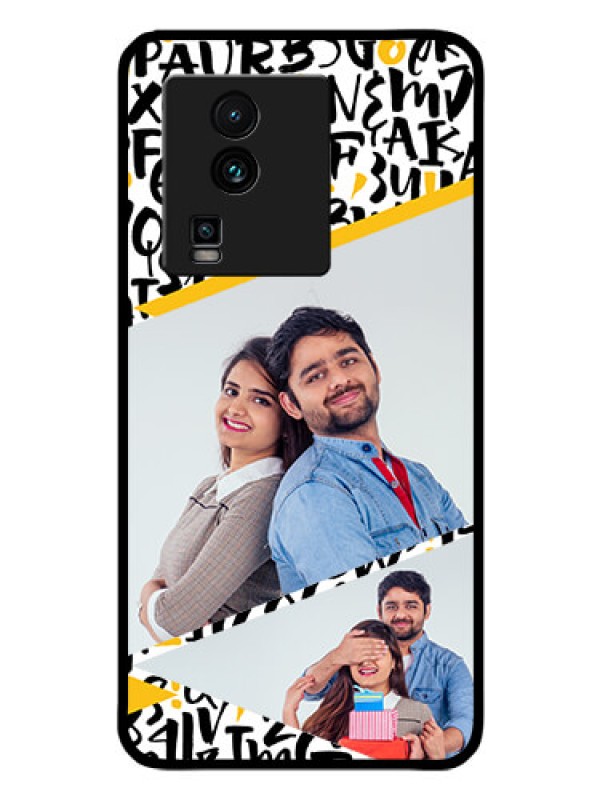 Custom iQOO Neo 7 Pro 5G Custom Glass Mobile Case - Letters Pattern Design