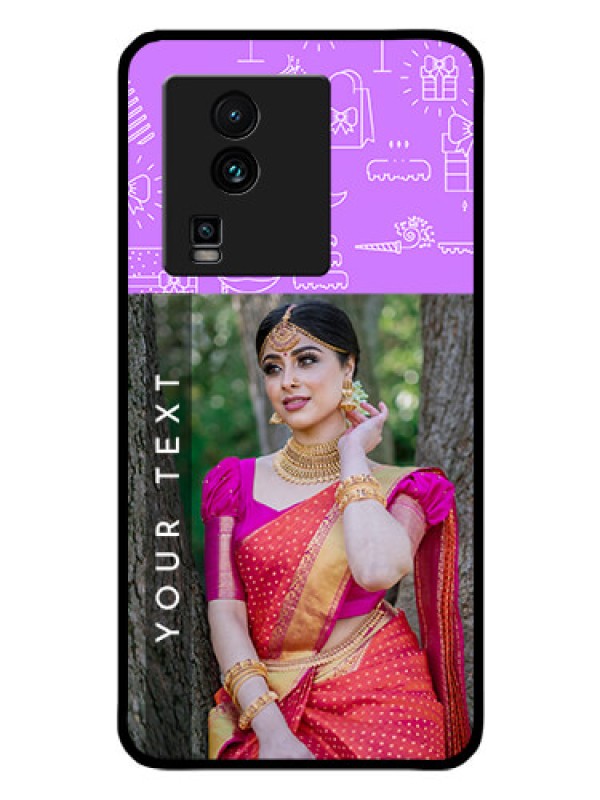 Custom iQOO Neo 7 Pro 5G Custom Glass Mobile Case - Birthday Icons Design