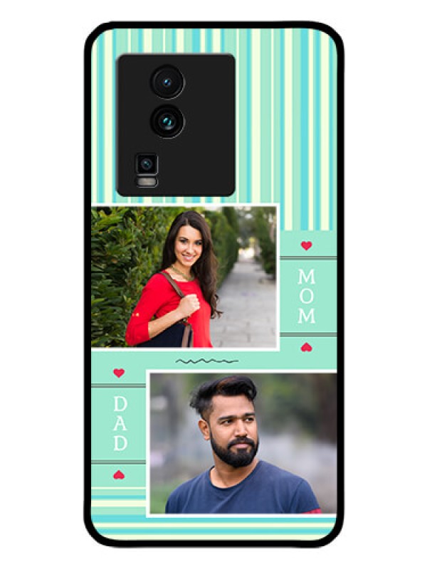 Custom iQOO Neo 7 Pro 5G Custom Glass Phone Case - Mom & Dad Pic Design