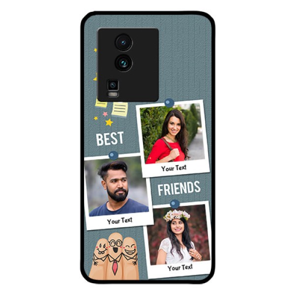 iQOO Neo 7 Pro 5G Personalized Glass Phone Case - Sticky Frames and Friendship Design