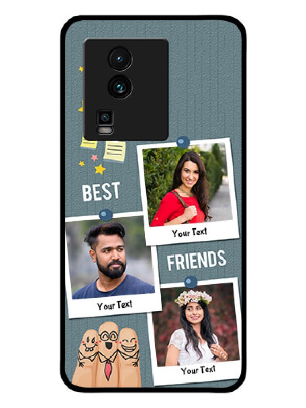 Custom iQOO Neo 7 Pro 5G Personalized Glass Phone Case - Sticky Frames and Friendship Design