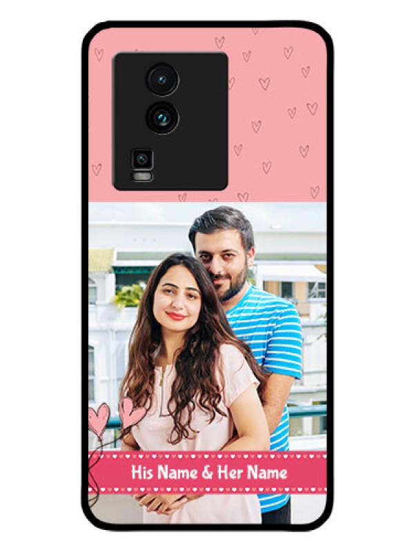 Custom iQOO Neo 7 Pro 5G Personalized Glass Phone Case - Love Design Peach Color