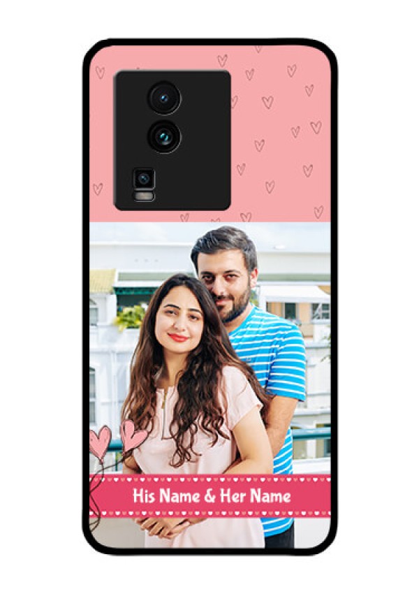 iQOO Neo 7 Pro 5G Personalized Glass Phone Case - Love Design Peach Color