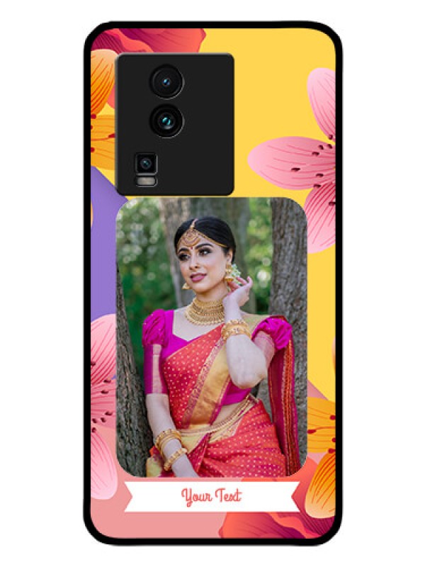 Custom iQOO Neo 7 Pro 5G Custom Glass Mobile Case - 3 Image With Vintage Floral Design