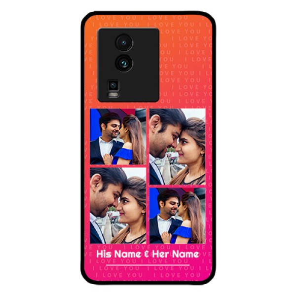 iQOO Neo 7 Pro 5G Custom Glass Phone Case - I Love You Pink Design
