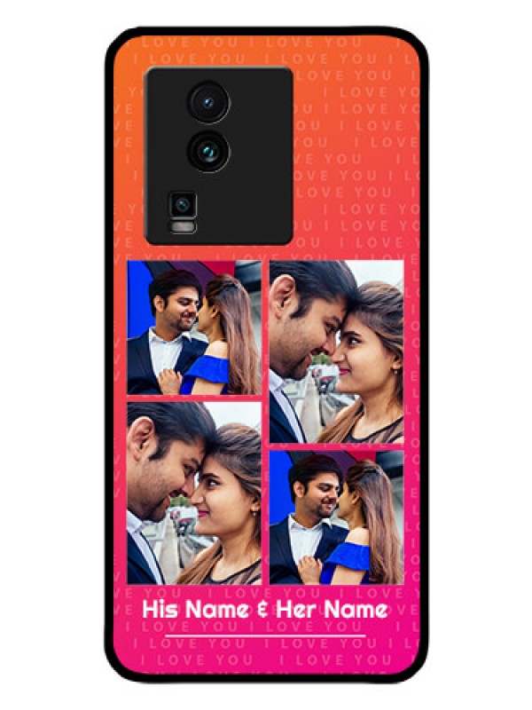 Custom iQOO Neo 7 Pro 5G Custom Glass Phone Case - I Love You Pink Design