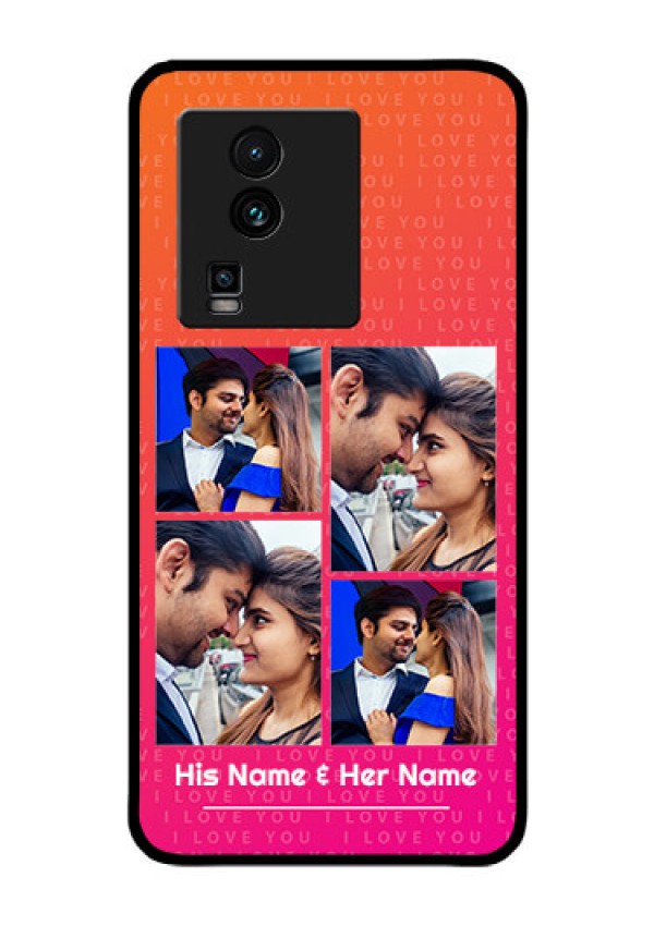 iQOO Neo 7 Pro 5G Custom Glass Phone Case - I Love You Pink Design