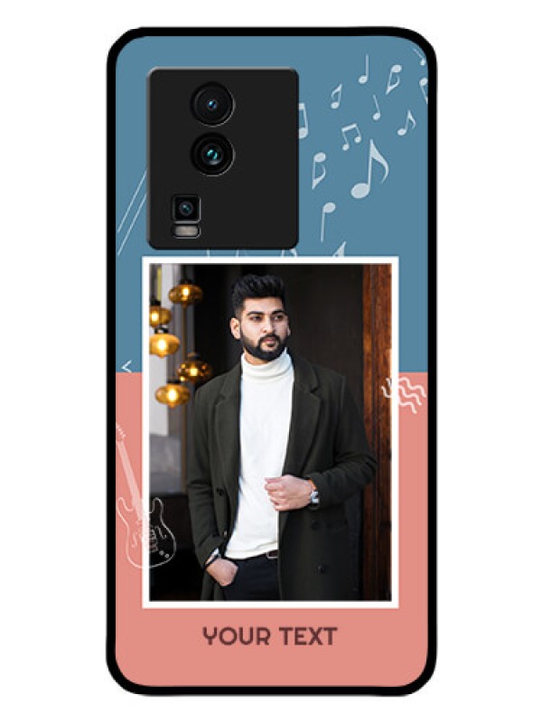 Custom iQOO Neo 7 Pro 5G Photo Printing on Glass Case - with Color Musical Note Design