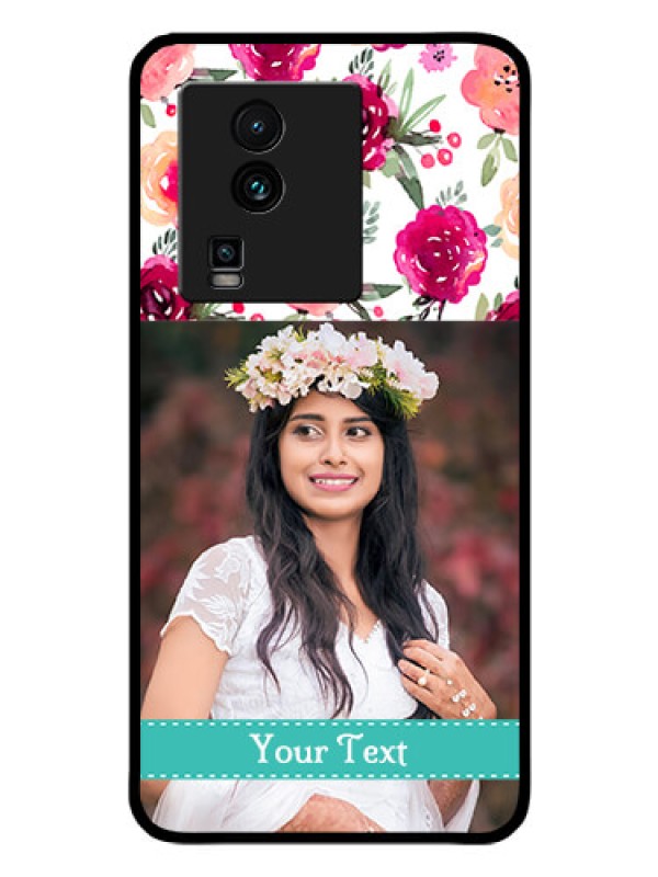 Custom iQOO Neo 7 Pro 5G Custom Glass Phone Case - Watercolor Floral Design