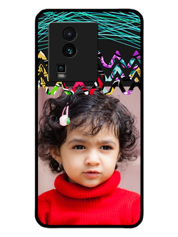 Custom iQOO Neo 7 Pro 5G Personalized Glass Phone Case - Neon Abstract Design