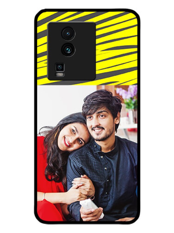 Custom iQOO Neo 7 Pro 5G Photo Printing on Glass Case - Yellow Abstract Design