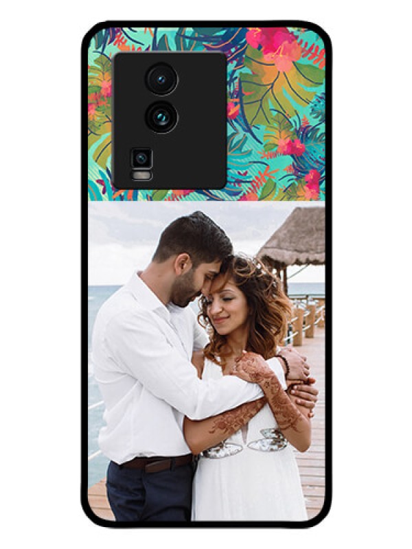 Custom iQOO Neo 7 Pro 5G Photo Printing on Glass Case - Watercolor Floral Design