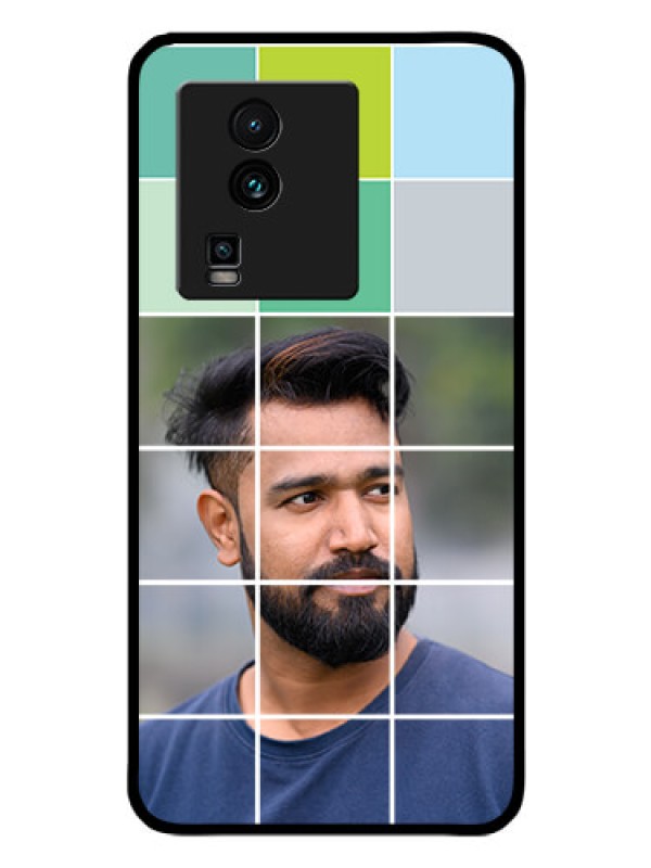 Custom iQOO Neo 7 Pro 5G Photo Printing on Glass Case - with white box pattern