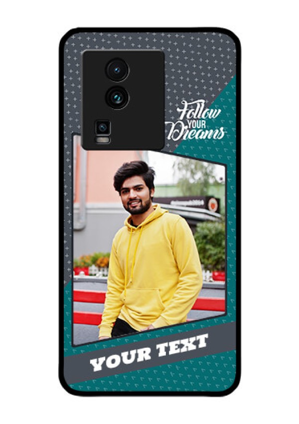iQOO Neo 7 Pro 5G Personalized Glass Phone Case - Background Pattern Design with Quote