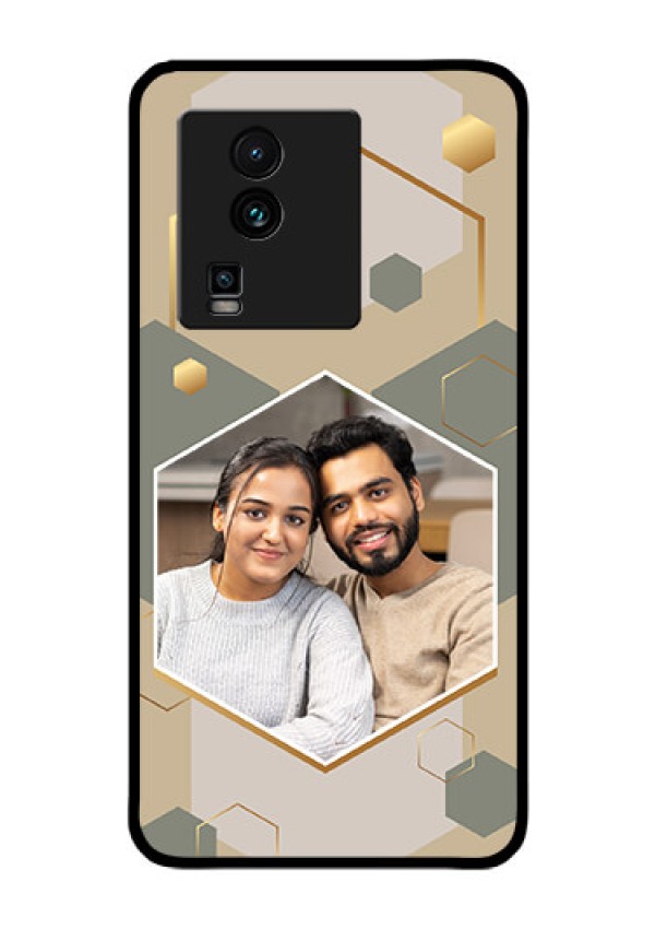 iQOO Neo 7 Pro 5G Photo Printing on Glass Case - Stylish Hexagon Pattern Design