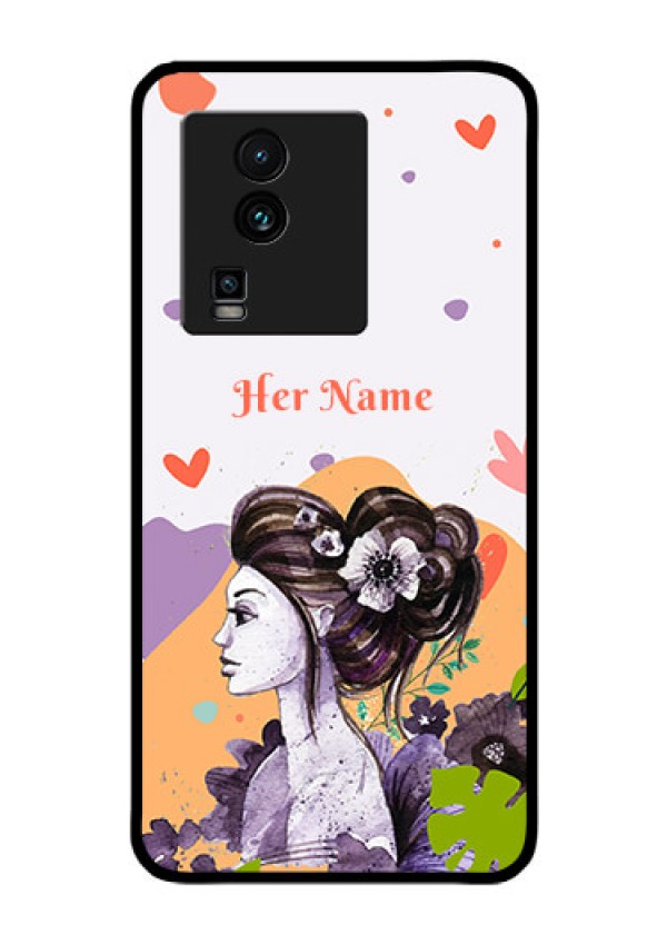 iQOO Neo 7 Pro 5G Personalized Glass Phone Case - Woman And Nature Design