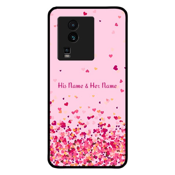 iQOO Neo 7 Pro 5G Photo Printing on Glass Case - Floating Hearts Design