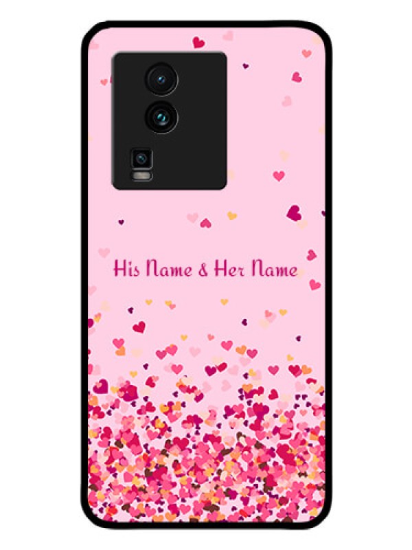 Custom iQOO Neo 7 Pro 5G Photo Printing on Glass Case - Floating Hearts Design