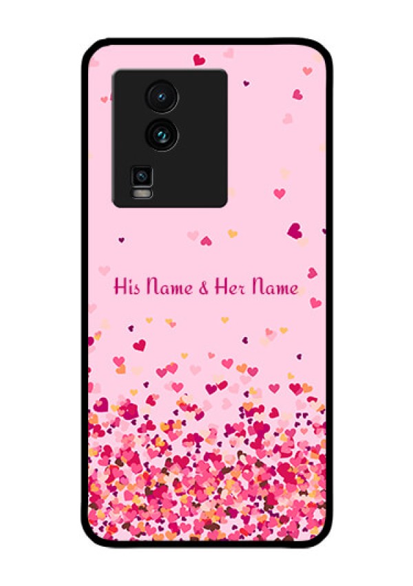 iQOO Neo 7 Pro 5G Photo Printing on Glass Case - Floating Hearts Design